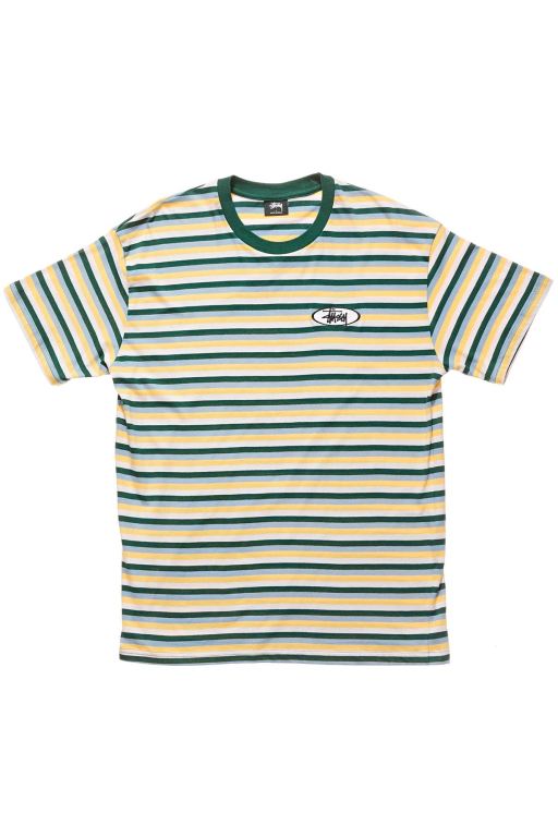 Stussy Mens Classic Stripe SS T Shirt Blue - BDCQE5143